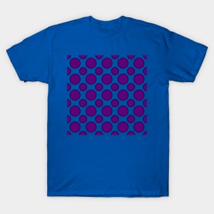 Purple and yellow polka dots black outline T-Shirt